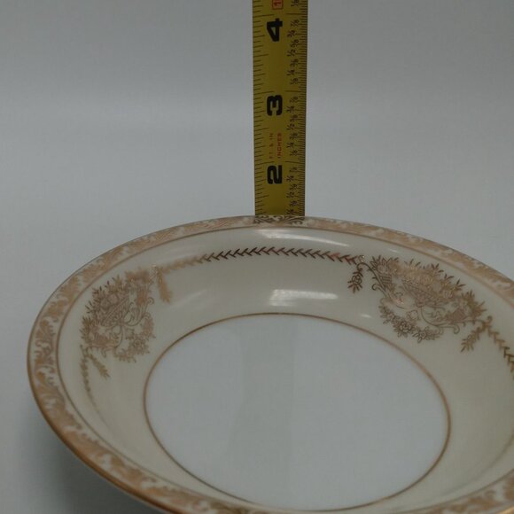 Noritake Bancroft Fruit Dessert Bowl Gold Flower Basket Japan Vintage - Picture 10 of 12